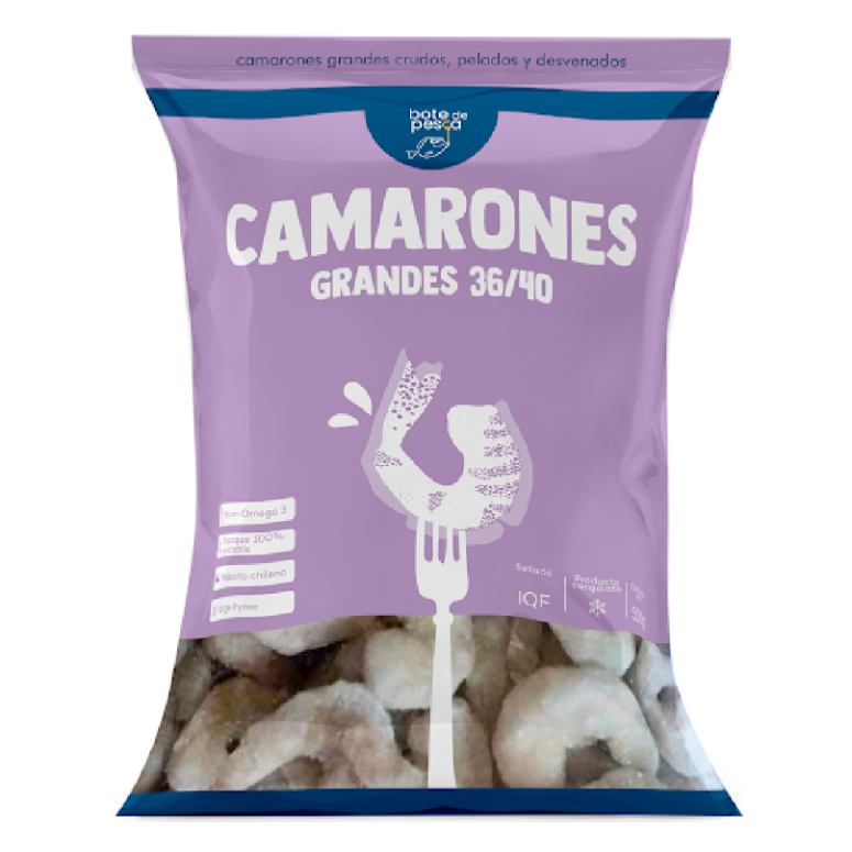 CAMARON 36/40 PELADO Y DESVENADO BOTE DE PESCA 1K
