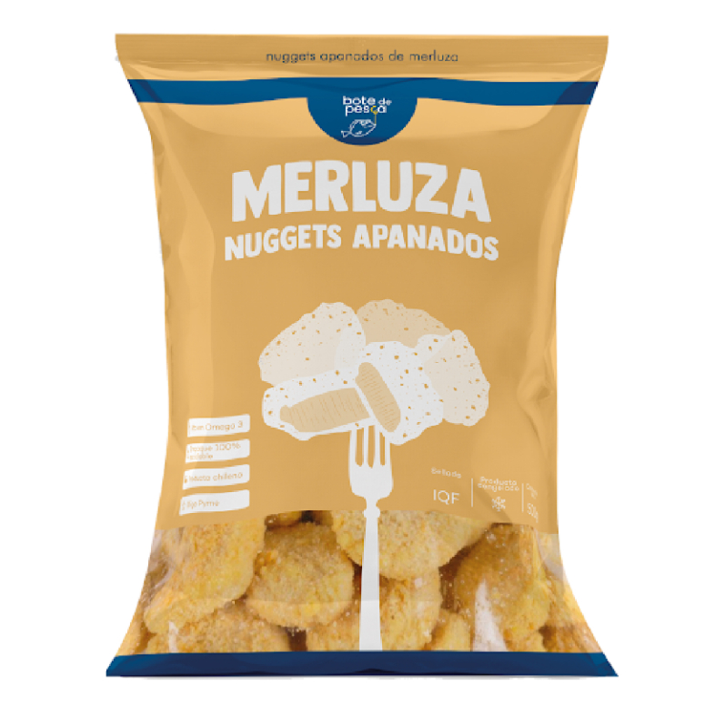 MERLUZA NUGGET APANADO BOTE DE PESCA 500G