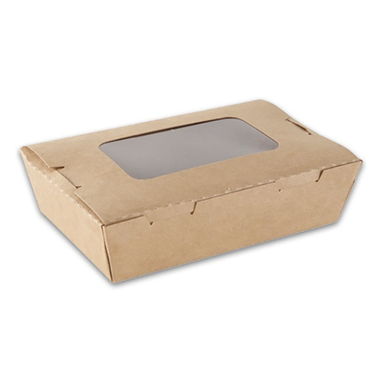 CAJA KRAFT CON VENTANA 500ML 10U