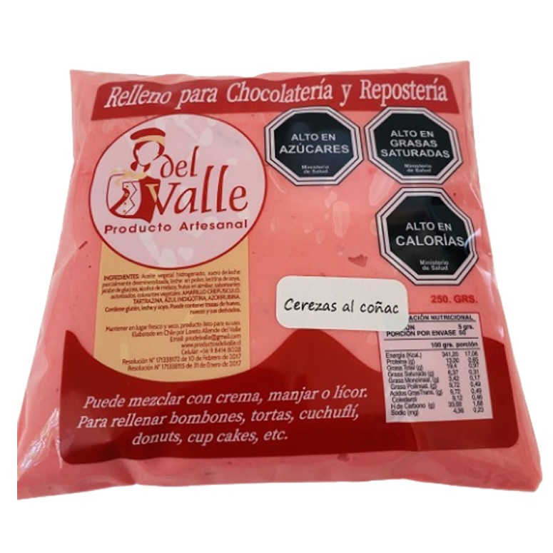 RELLENO CEREZAS AL COGNAC PRODUCTOS DEL VALLE 250G